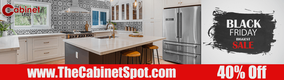 Billboard advertisement for TheCabinetSpot.com