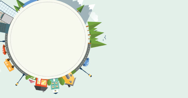 Green leaves in circular frame eco-friendly design