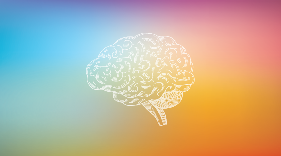 Colorful gradient human brain illustration