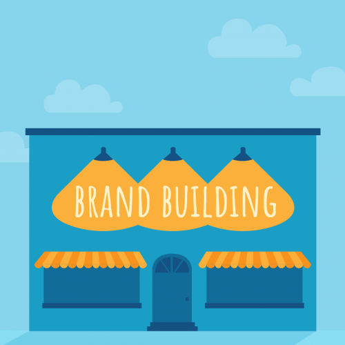 Brand building shop front graphic
