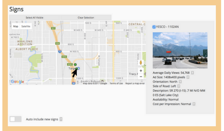 Advertising Signs Map