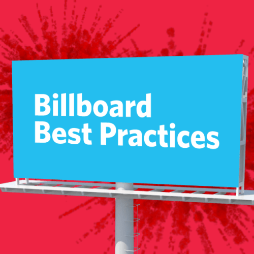 Billboard Best Practices sign on red background