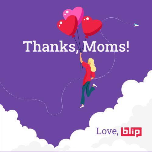 Thanks, Moms! graphic with heart balloons