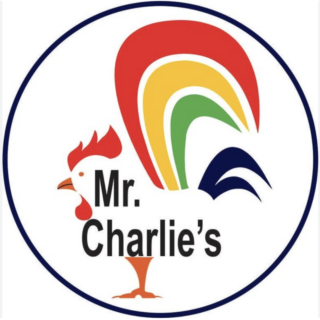 Mr. Charlie’s colorful rooster logo