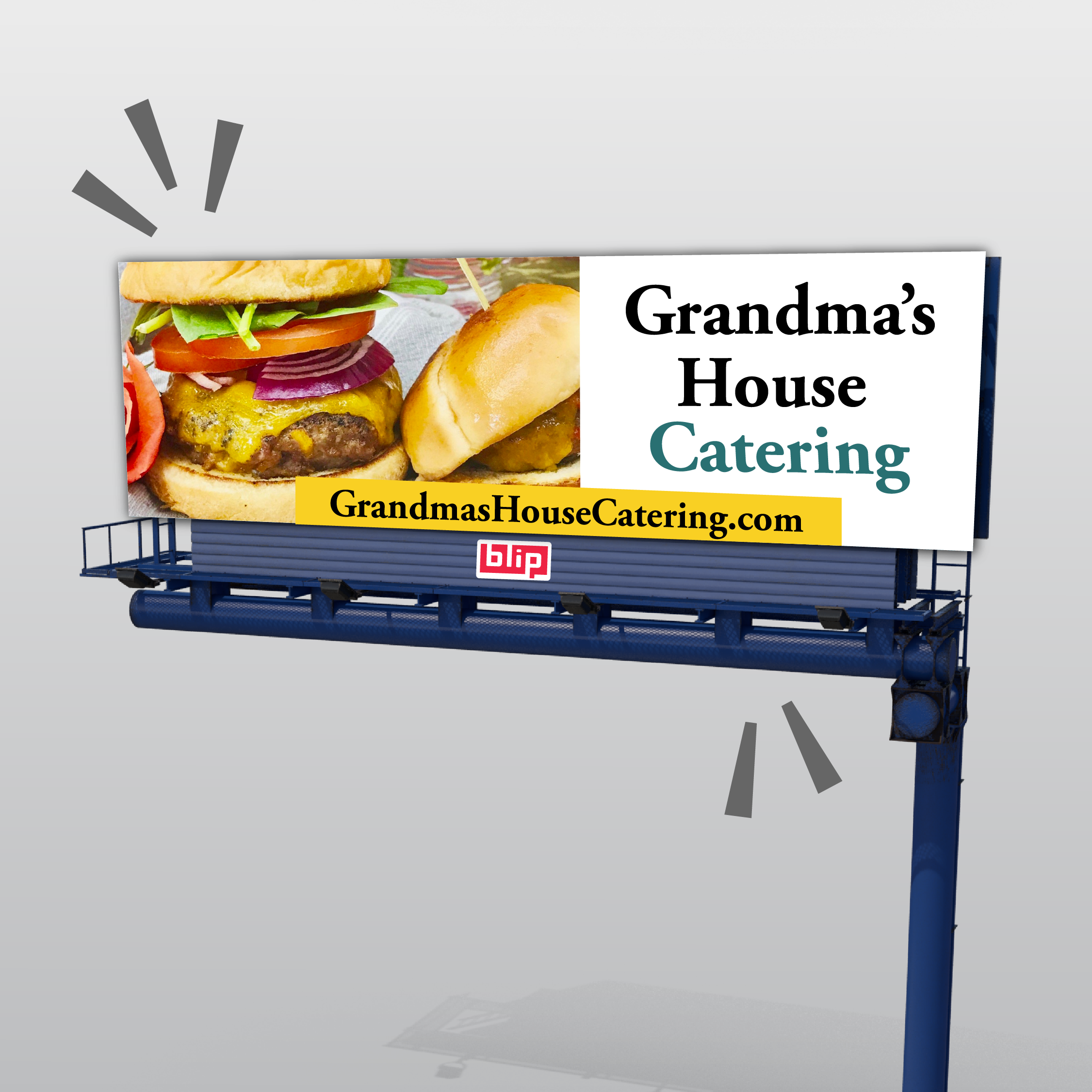 Grandma’s House Catering creative displayed on a digital billboard