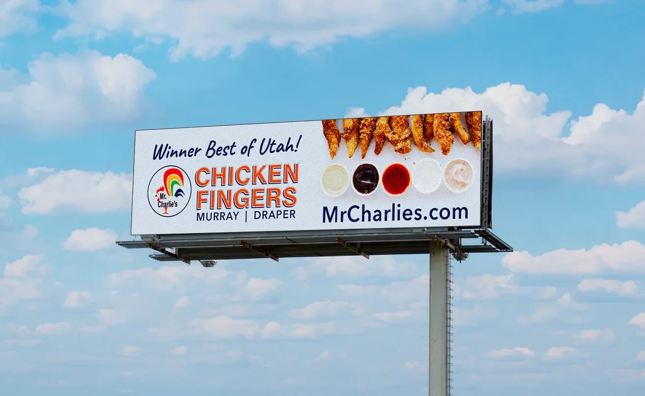 Mr. Charlie's Chicken Fingers billboard campaign