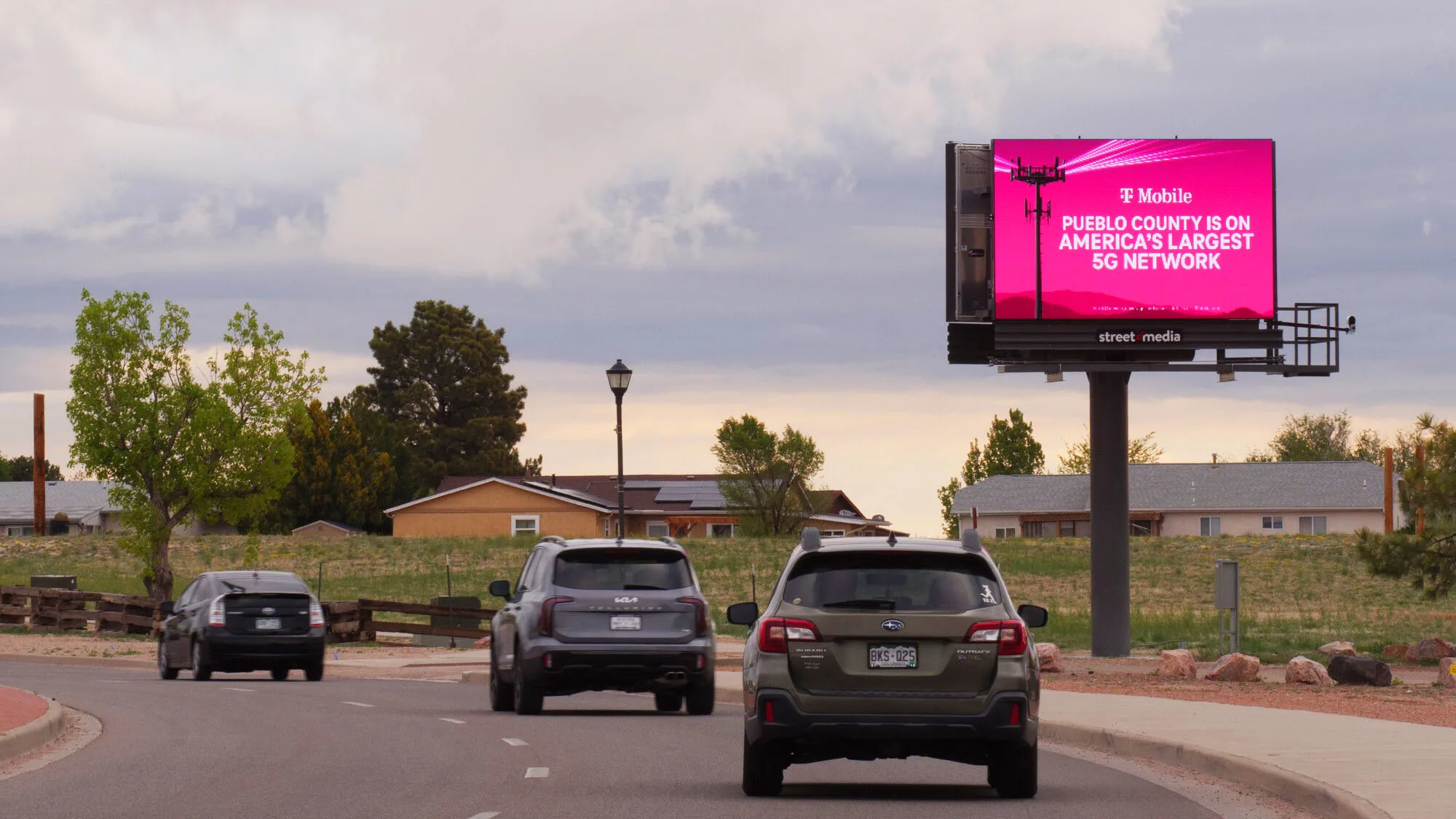 Digital billboard space along a busy roadway