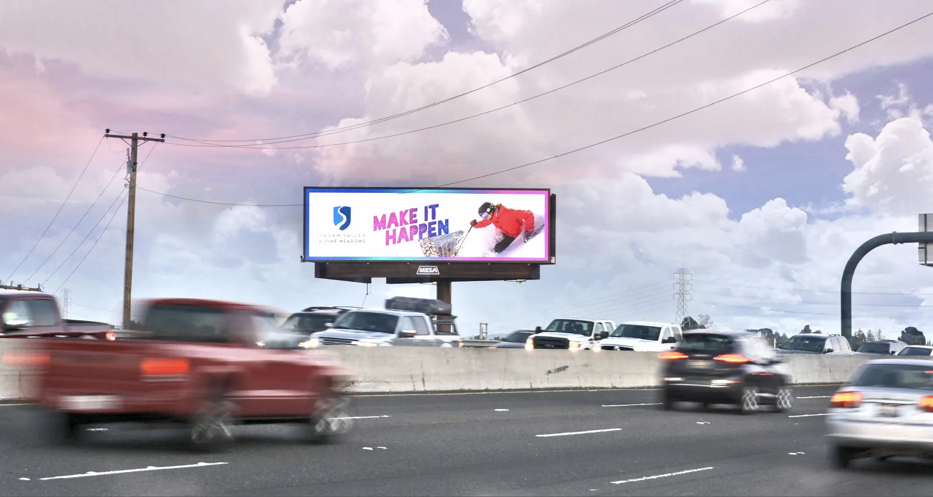 Approved billboard ad running on a roadside digital billboard