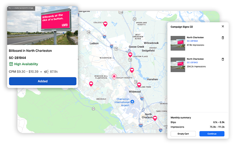 Blip location selection map