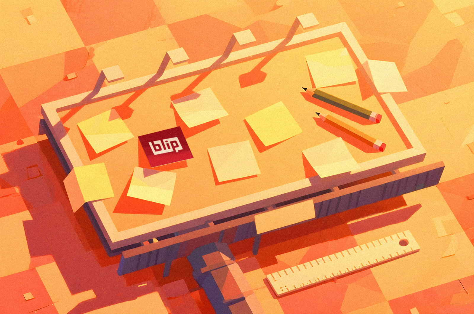 Illustration of a board with sticky notes on it